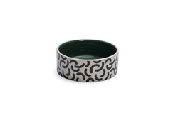 Beeztees - Beeztees Köpek Mama Su Kabı, Seramik, Yeşil Beyaz, 16cm, 800ml