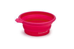 Beeztees - Beeztees Köpek Mama ve Su Kabı, Teleskopik, Pembe, Silikon, 15,5cm, 250ml