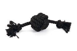 Beeztees - Beeztees Köpek Oyuncağı, Diş İpinden Top ve İpi, Siyah, 34x10x9cm, 255gr