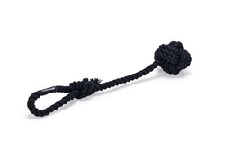 Beeztees Köpek Oyuncağı, Diş İpinden Tutamaçlı Top, Pamuk İplerden, Siyah, 40x7x7cm, 120gr - Beeztees