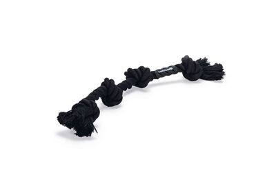 Beeztees Köpek Oyuncağı, Dört Düğümlü Diş İpi, Pamuk İplerden, Siyah, 40x5,5x4,5cm, 140gr - 1