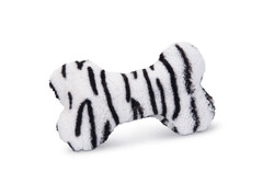 Beeztees - Beeztees Köpek Oyuncağı, Sesli, Kemik, Peluş, Siyah/Beyaz, 18x13x3cm