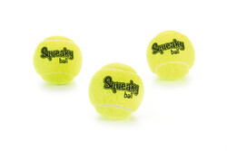 Beeztees - Beeztees Köpek Oyuncağı, Sesli, Tenis Topu, Sarı, 3 Adet, 6,5cm