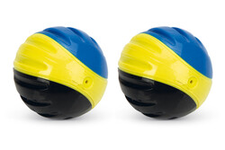 Beeztees Köpek Oyuncağı, Sesli, Tenis Topu, TPR, Mavi/Sarı/Siyah, 2 Adet, 6,3cm - Beeztees