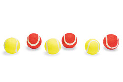 Beeztees - Beeztees Köpek Oyuncağı, Tenis Topları, Kırmızı/Sarı, 6 Adet, 6,5cm