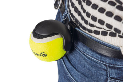 Beeztees Köpek Oyuncağı, Tenis Topu ve Tutma Aparatı, Mavi/Sarı, 6,3cm
