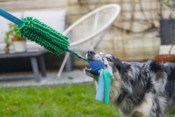 Beeztees Köpek Oyuncağı, Tut Getir Tenis Toplu, Peluş, Mavi-Yeşil, 90x10x6cm - Thumbnail
