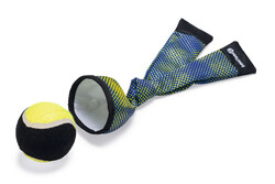 Beeztees Köpek Oyuncağı, Yüzen, Tenis Topu ve Kumaş Fırlatma, Mavi/Sarı 29cm - Beeztees