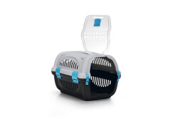 Beeztees Köpek veya Kedi Taşıma Kabı, Gri/Mavi, 51x34,5x33cm - 2