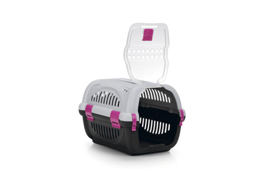 Beeztees Köpek veya Kedi Taşıma Kabı, Gri/Pembe, 51x34,5x33cm - 5