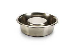 Beeztees - Beeztees Köpek Yavaş Besleme Mama Kabı, Paslanmaz Çelik, 20cm