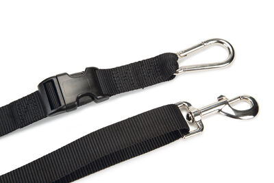 Beeztees Köpek Yürüyüş ve Koşu Şok Emicili Gezdirme Kayışı ve Bel Kemeri, Siyah, 100-130cm, 25mm - 5