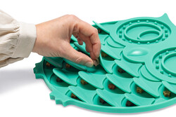 Beeztees Yavru Köpek Mama Yeme Oyuncağı, Baykuş Şeklinde, Silikon, Yeşil, 30x28cm - Thumbnail