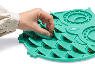 Beeztees Yavru Köpek Mama Yeme Oyuncağı, Baykuş Şeklinde, Silikon, Yeşil, 30x28cm