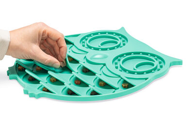 Beeztees Yavru Köpek Mama Yeme Oyuncağı, Baykuş Şeklinde, Silikon, Yeşil, 30x28cm