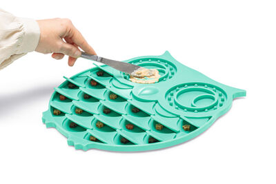 Beeztees Yavru Köpek Mama Yeme Oyuncağı, Baykuş Şeklinde, Silikon, Yeşil, 30x28cm