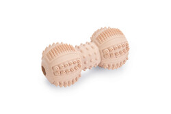 Beeztees - Beeztees Yavru Köpek Oyuncağı, Diş Kaşıma ve Masaj Dambıl, Kauçuk, Pembe, 9cm