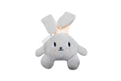 Beeztees Yavru Köpek Oyuncağı, Tavşan, Peluş, Gri, 15x9x4cm - Beeztees