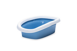 Beeztees Yüksek Kenarlı Açık Kedi Tuvaleti, Mavi Beyaz, 31x43x14cm - Beeztees