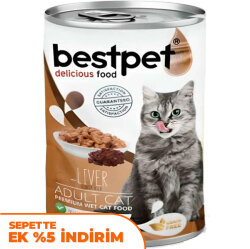Bestpet Ciğerli Parça Etli ve Soslu Yetişkin Kedi Konservesi 400 Gr - Bestpet