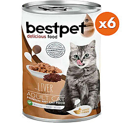 Bestpet Ciğerli Parça Etli ve Soslu Yetişkin Kedi Konservesi 400 Gr x 6 Adet - 2