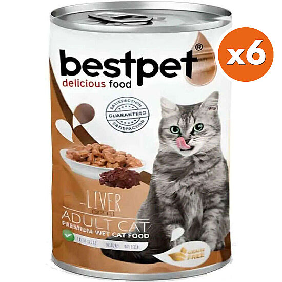 Bestpet Ciğerli Parça Etli ve Soslu Yetişkin Kedi Konservesi 400 Gr x 6 Adet - 2