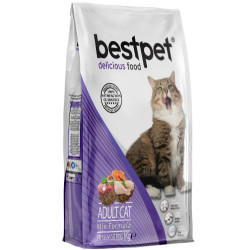 Bestpet - Bestpet Delicious Mix Chicken Tavuk Kuzu Balıklı Renkli Kedi Maması 1 Kg