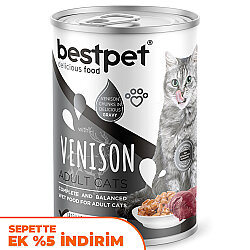 Bestpet Geyik Parça Etli ve Soslu Yetişkin Kedi Konservesi 400 Gr - Bestpet