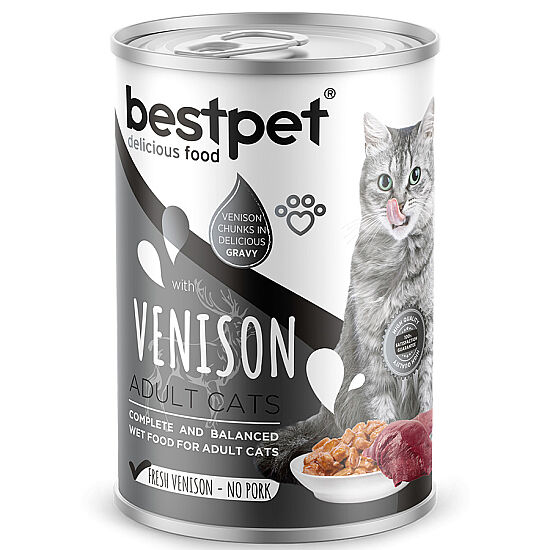 Bestpet Geyik Parça Etli ve Soslu Yetişkin Kedi Konservesi 400 Gr x 6 Adet - 3