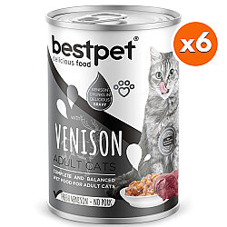 Bestpet Geyik Parça Etli ve Soslu Yetişkin Kedi Konservesi 400 Gr x 6 Adet - 2