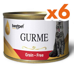 Bestpet - Bestpet Gold Gurme Beef Tahılsız Sığır Etli Kedi Konservesi 85 Gr x 6 Adet