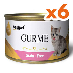 Bestpet - Bestpet Gold Gurme Kitten Tahılsız Tavuklu Yavru Kedi Konservesi 100 Gr x 6 Adet
