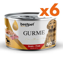 Bestpet - Bestpet Gold Gurme Mini Tahılsız Kuzu Etli Yavru Köpek Konservesi 200 Gr x 6 Adet
