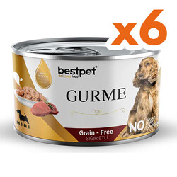 Bestpet - Bestpet Gold Gurme Mini Tahılsız Sığır Etli Yetişkin Köpek Konservesi 200 Gr x 6 Adet