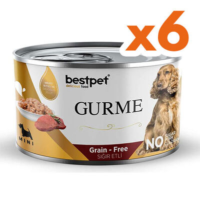 Bestpet Gold Gurme Mini Tahılsız Sığır Etli Yetişkin Köpek Konservesi 200 Gr x 6 Adet