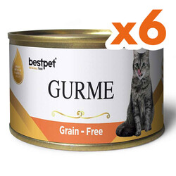 Bestpet - Bestpet Gold Gurme Salmon Tahılsız Somonlu Kedi Konservesi 85 Gr x 6 Adet