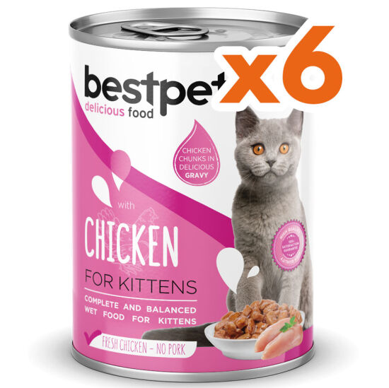 Bestpet Gravy Kitten Parça Tavuk Etli Yavru Kedi Konservesi 400 Gr x 6 Adet - 2