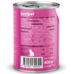 Bestpet Gravy Kitten Parça Tavuk Etli Yavru Kedi Konservesi 400 Gr x 6 Adet - 4