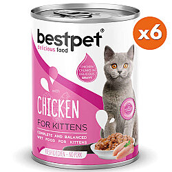 Bestpet Gravy Kitten Parça Tavuk Etli Yavru Kedi Konservesi 400 Gr x 6 Adet - 2