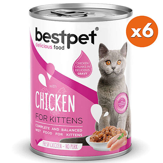 Bestpet Gravy Kitten Parça Tavuk Etli Yavru Kedi Konservesi 400 Gr x 6 Adet - 2