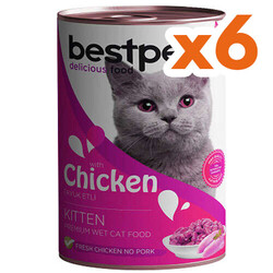 Bestpet - Bestpet Gravy Kitten Parça Tavuk Etli Yavru Kedi Konservesi 400 Gr x 6 Adet