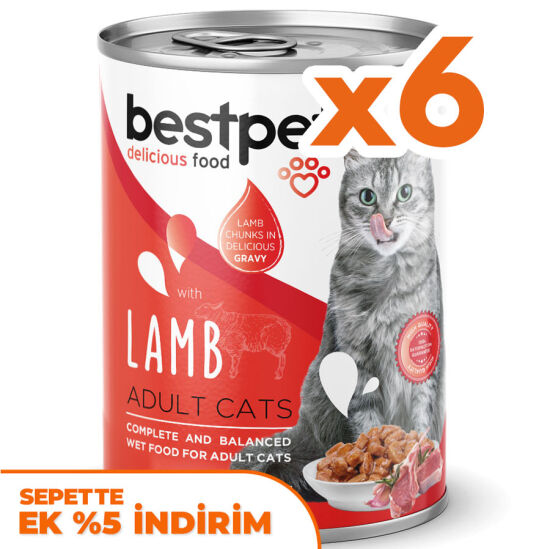 Bestpet Gravy Lamb Parça Kuzu Etli Kedi Konservesi 400 Gr x 6 Adet - 1