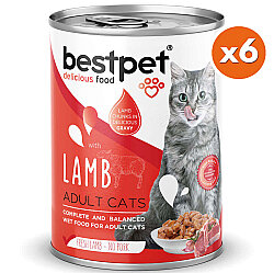 Bestpet Gravy Lamb Parça Kuzu Etli Kedi Konservesi 400 Gr x 6 Adet - 2