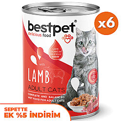 Bestpet Gravy Lamb Parça Kuzu Etli Kedi Konservesi 400 Gr x 6 Adet - Bestpet