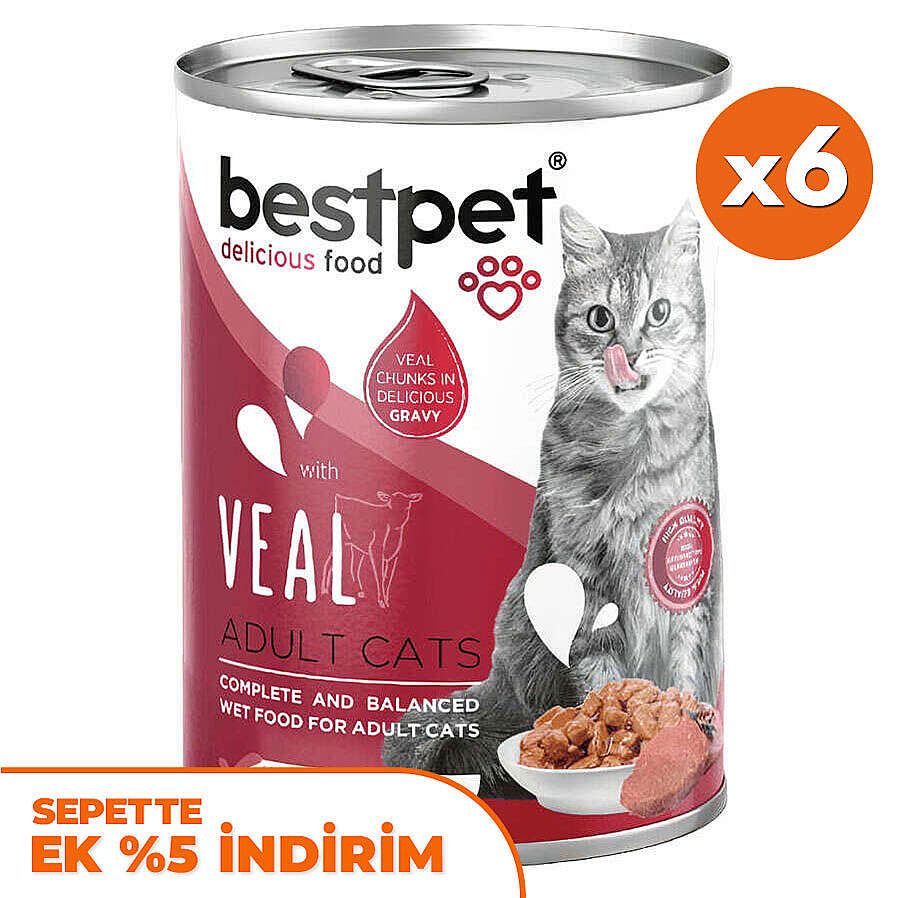 Bestpet Gravy Parça Dana Etli Kedi Konservesi 400 Gr x 6 Adet