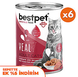 Bestpet Gravy Parça Dana Etli Kedi Konservesi 400 Gr x 6 Adet - Bestpet