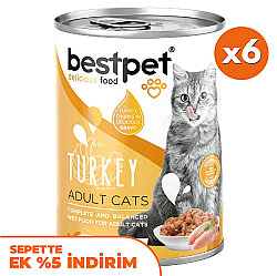 Bestpet Gravy Parça Hindi Etli Kedi Konservesi 400 Gr x 6 Adet - Bestpet