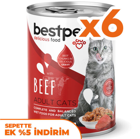 Bestpet Gravy Parça Sığır Etli Kedi Konservesi 400 Gr x 6 Adet - 1