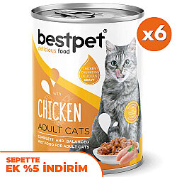 Bestpet Gravy Parça Tavuk Etli Kedi Konservesi 400 Gr x 6 Adet - Bestpet
