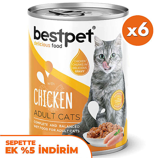 Bestpet Gravy Parça Tavuk Etli Kedi Konservesi 400 Gr x 6 Adet - 1